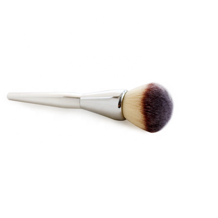 Makeup Brush Natural Hair Silver Plastic Big Makeup Powder Brush