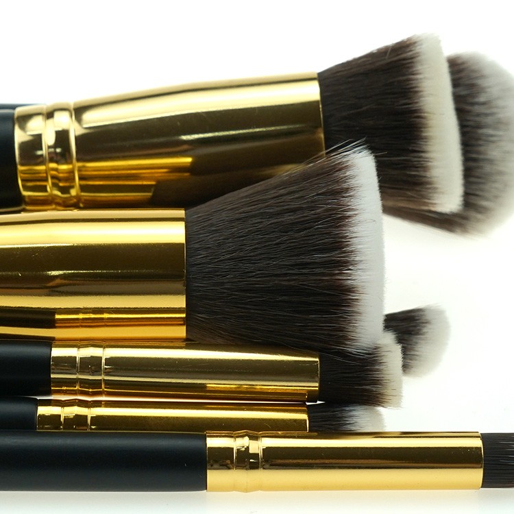 2019 new design professional flat black cosmetic makeup brush set