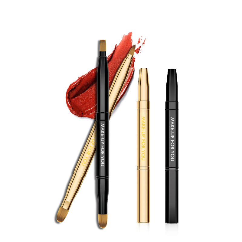 Travel Makeup Brush Double Ended Portable Metal Retractable Lip Eye Shadow Brush