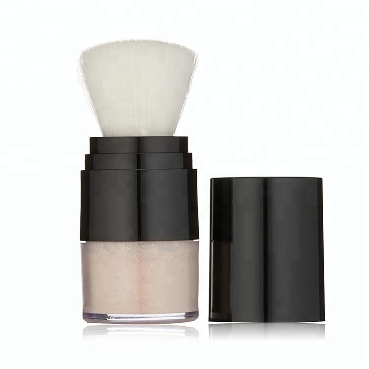 Custom Short Plastic Handle Synthetic Hair Powder Refillable Makeup Brush