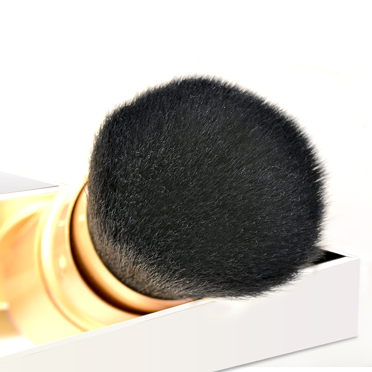Cosmetic Tools Supplier Gold Metal Handle Retractable Makeup Kabuki Powder Brush