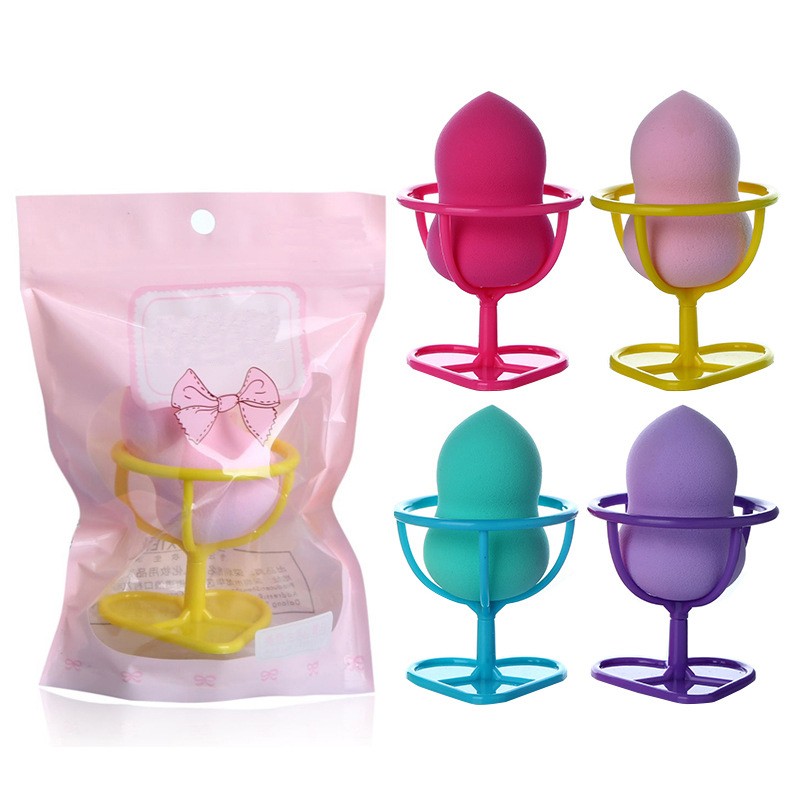 Blending makeup sponge Latec-free Yes Washable Beauty powder puff with sponge holder