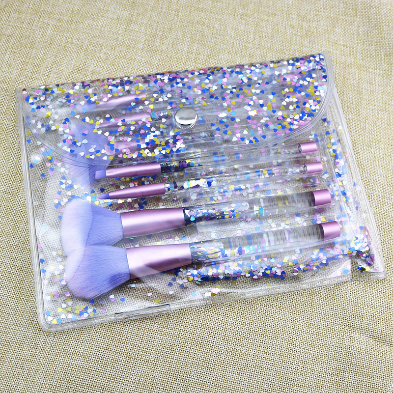 Wholesale New 7 PCS Professional Sequins Kabuki Paillette Cyrstal Liquid Glitter Makeup Brushes Set