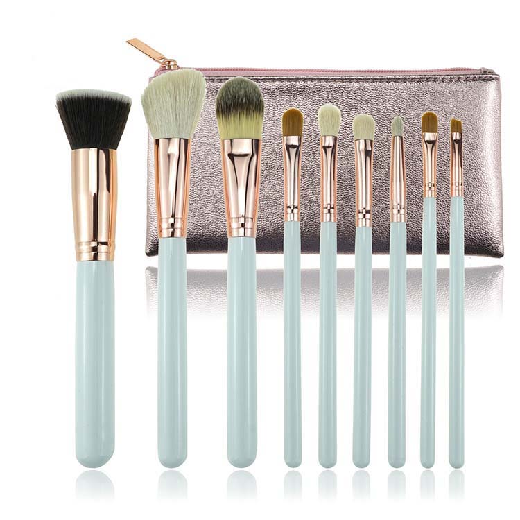 9Pcs Rose Brush Vegan Hair Makeup Brushes Cosmetics Makeup Brushes