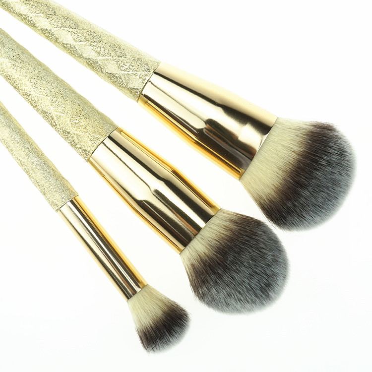 Unique Design Premium Champagne Promotional Makeup Brush Set Cosmetic Gift Kit