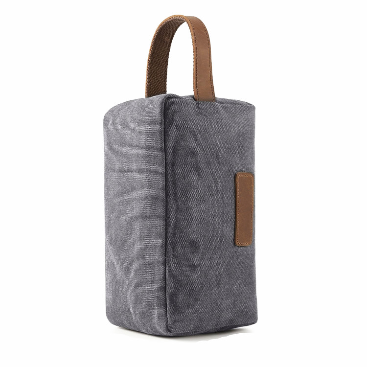 Toiletry Bag Waxed Canvas Travel Cosmetic Makeup Bag Shaving Dopp Case