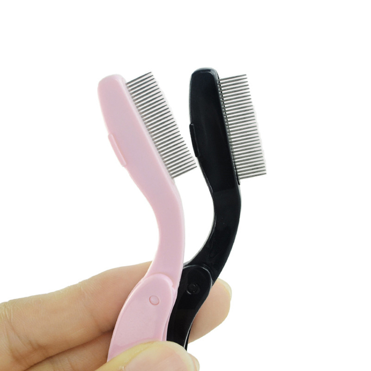Foldable Stainless Steel Eyebrow Eyelash Brush Mascara Comb