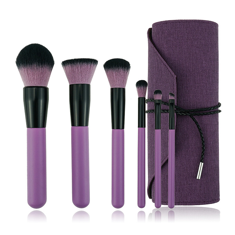 Make Up Brushes Cosmetics Foundation Face Beauty Makeup Brush With Royal Purple handle and case