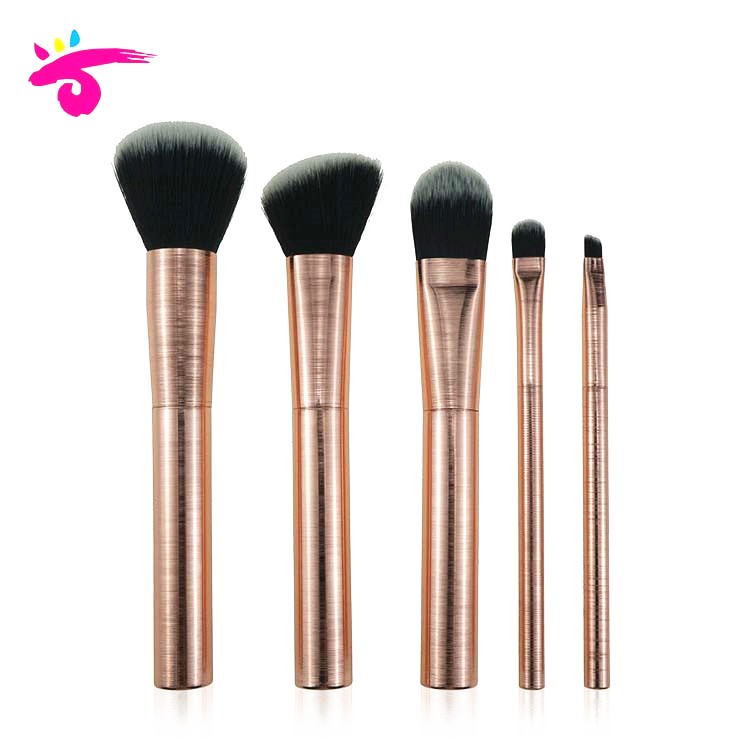 Best Price 7pcs Rose Gold Hair Brush Fiber Mascara Makeup Brush Set