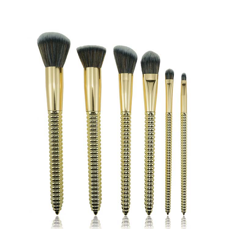 6 Pieces golden brushes makeup maquillaje tools from makeup brushes manufacturer