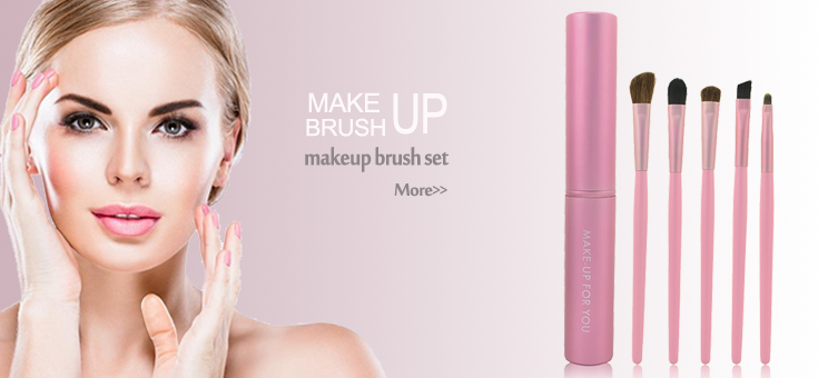 Private label 5pcs portable eyeshadow brush set travel eye makeup brush set For Makeup Tool Kit