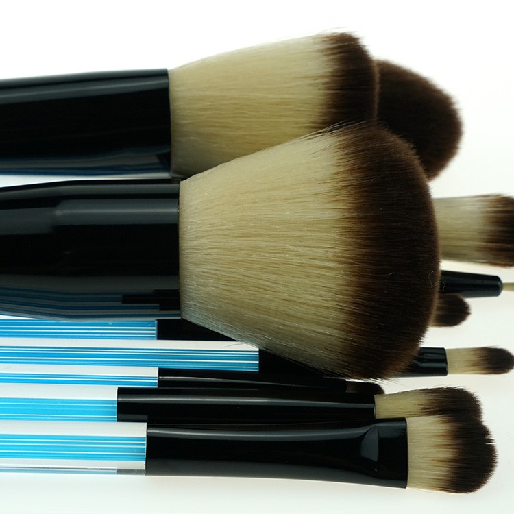 Private Label Beauty 12Pcs Nylon Hair Crystal Acrylic Makeup Brush Set