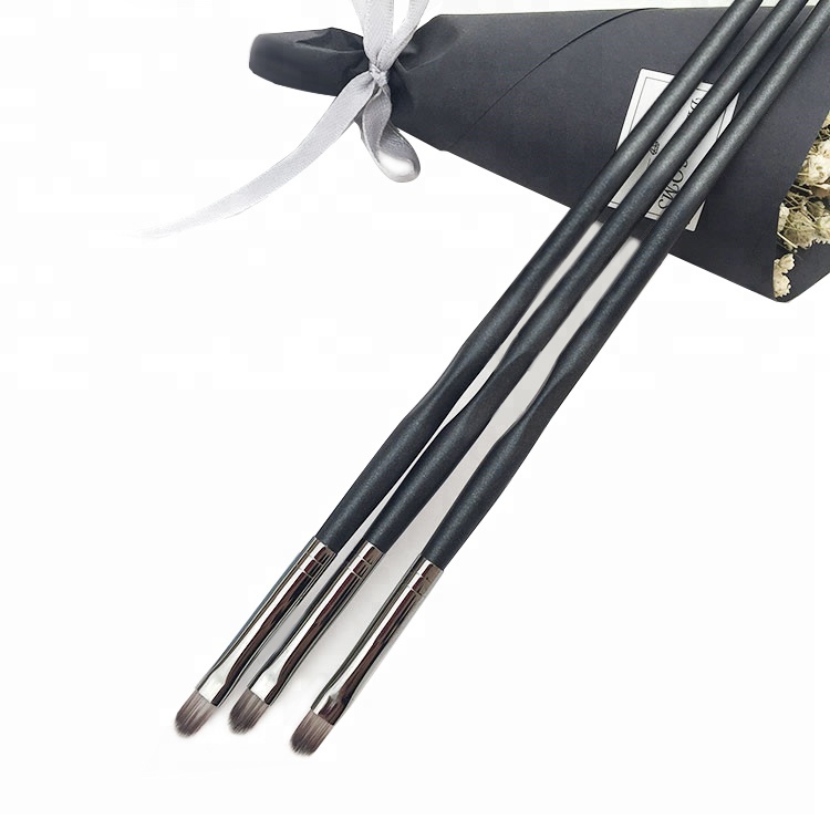 Shenzhen Manufacturer Custom Logo Black Glitter Handle Makeup Cosmetic Lip Brush
