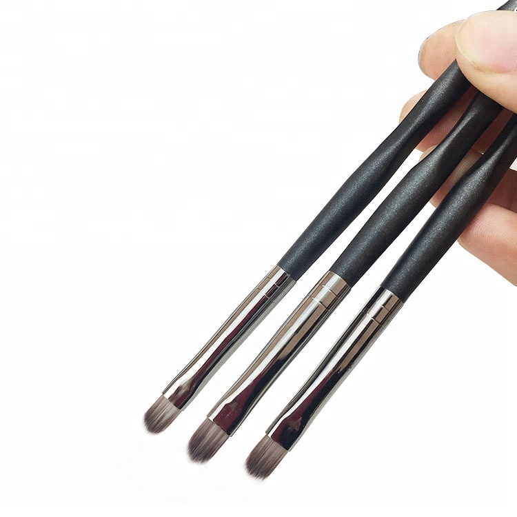 Shenzhen Manufacturer Custom Logo Black Glitter Handle Makeup Cosmetic Lip Brush