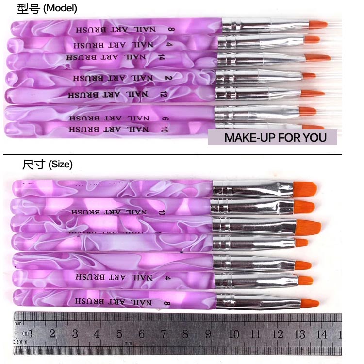 Hot selling professional acrylic handle UV gel nail art design nail gel brush