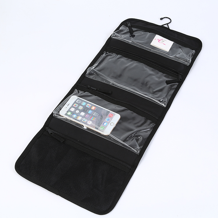 Waterproof Nylon and PVC Cosmetic Bag Makeup Travel Cosmetic Bag