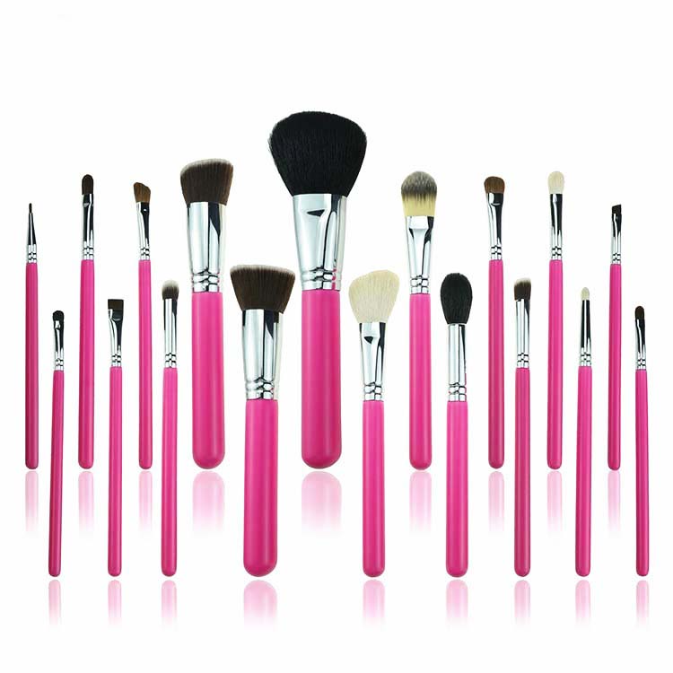 18 Piece Pink Diy Quality Makeup Brushes Portable Makeup Brushes