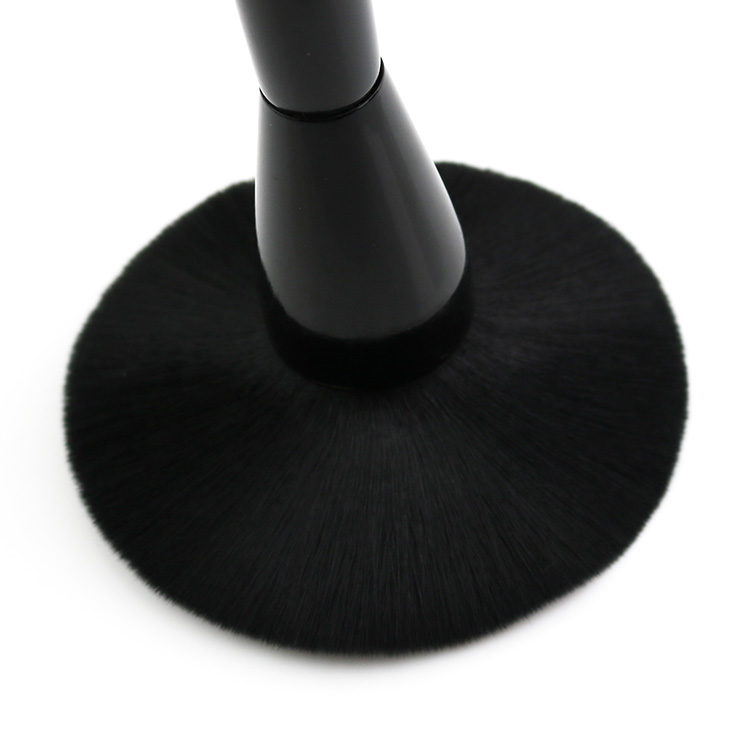 Custom Single Large Soft Hair Private Label Oval Powder Makeup Brush Black