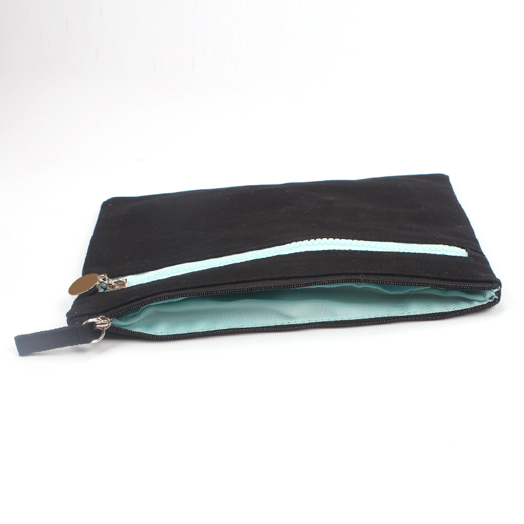 Canvas Zipper Cosmetic Bag Eco Friendly Cotton Makeup Bag Pouch Purse Handbag Organizer with Zipper