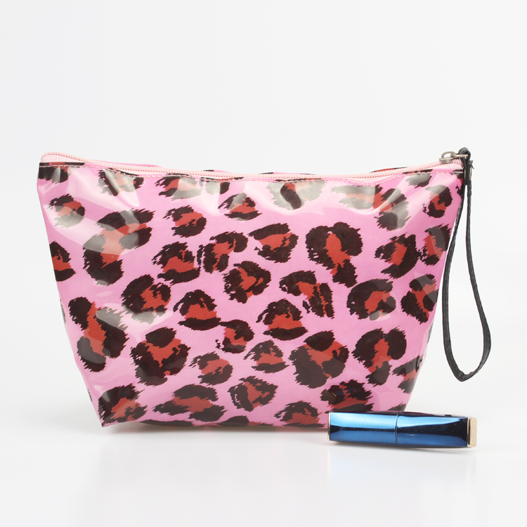 Customized Logo Pouch Bag Makeup Toliery Zipper Pouch Cosmetic Leopard Makeup Bag