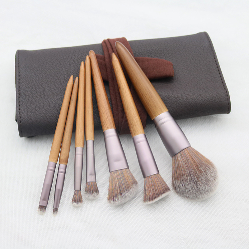 Factory Price Pro 7pcs Original Size Makeup Tools Synthetic Soft Brushes Set Make up Cosmetic with PU case