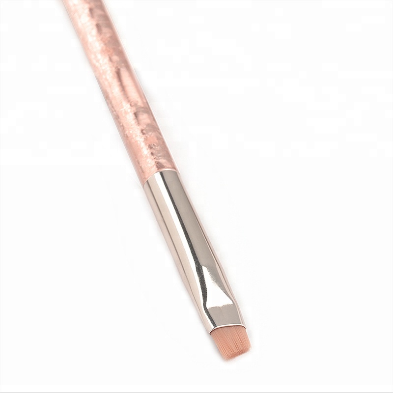 Customized Logo Synthetic New Idea Rose Gold Metal Handle Eyebrow Makeup Brush