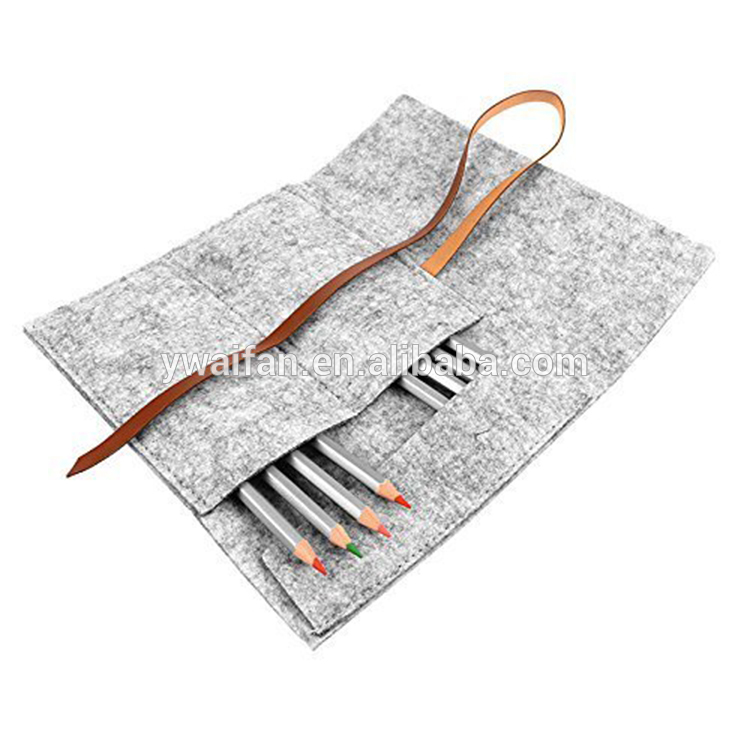 Wool Pencil Case Storage Makeup Cosmetic Brush Holder Bag Felt Pouch Bag