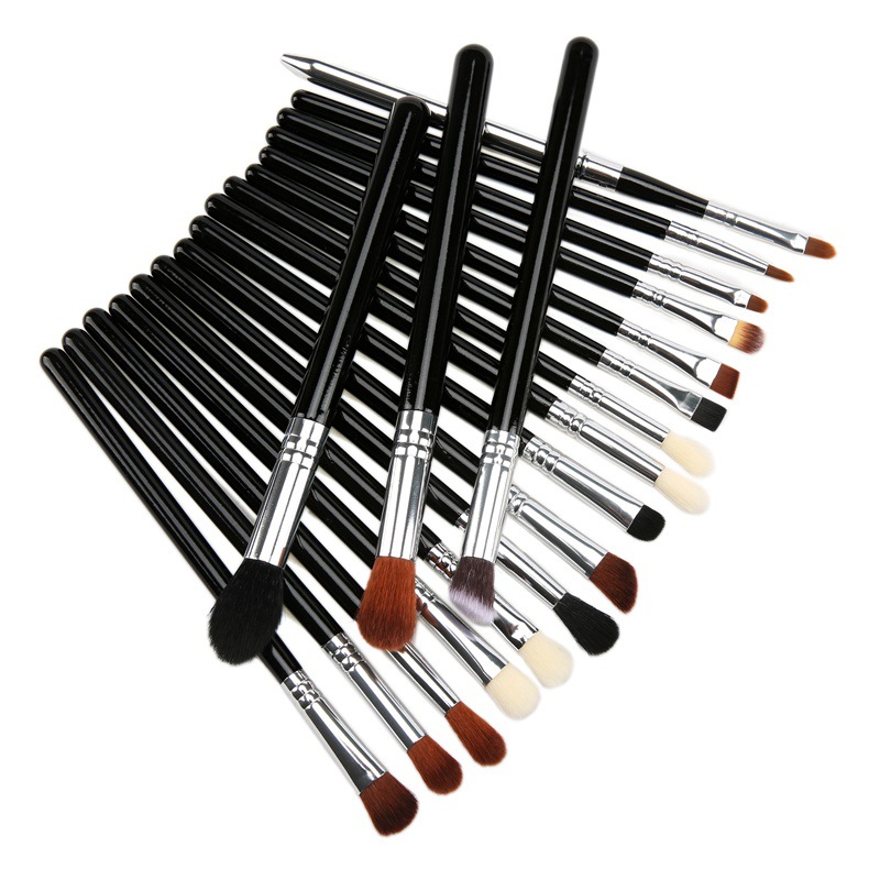 professional 19pcs complete eyeshadow eye makeup brush set with pouch