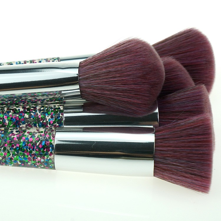 5 Pcs Private Label Glitter Makeup Brush Set Acrylic Makeup Brush Set