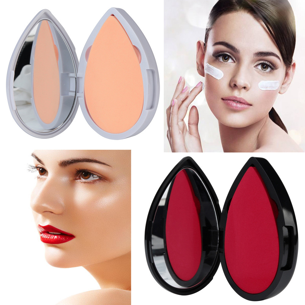 Latex free makeup sponge holder with mirror inside