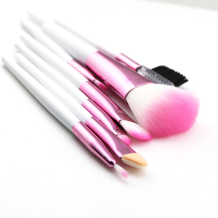 High Quality 8 PCS Portable Soft Hair Pink White Makeup Brush Set with Case