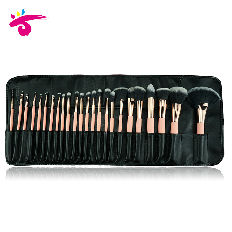 High Quality Professional 24PCS Makeup Brush Set Rose Gold Brushes With Brush Roll