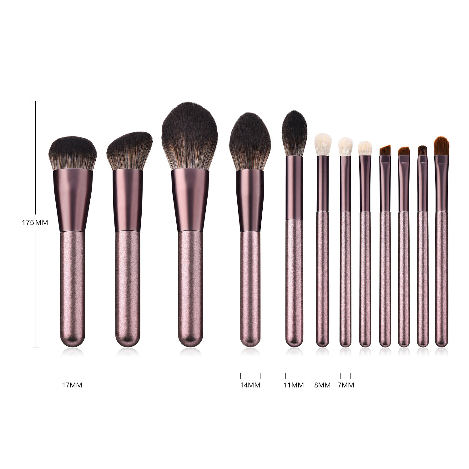 12PCS/SET Pro Champagne Gold No Label Makeup Brushes High Quality