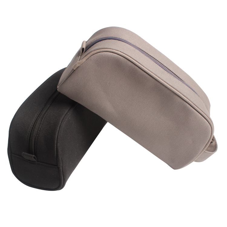 Plain Makeup Bag Canvas Cosmetic Bag With Zipper Travel Toiletry Bag
