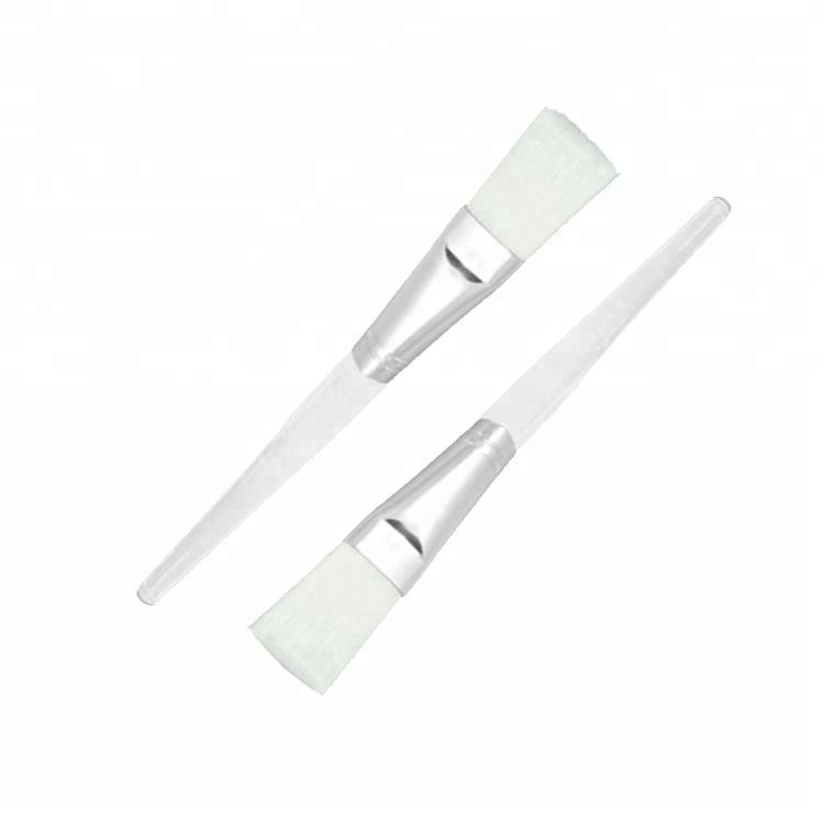 Plastic handle small white facial mask brush with synthetic hair