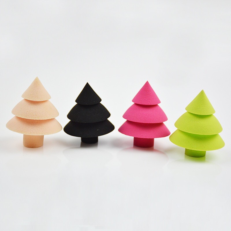 2019 New Arrival Snow Man Christmas Tree Super Soft Latex-free Private Label Foundation Makeup Sponges Powder Puff