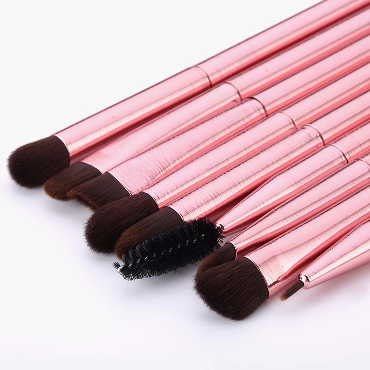 Wire Drawing Pink 12 Pieces Custom Makeup Brush Private Label Makeup Brush Set