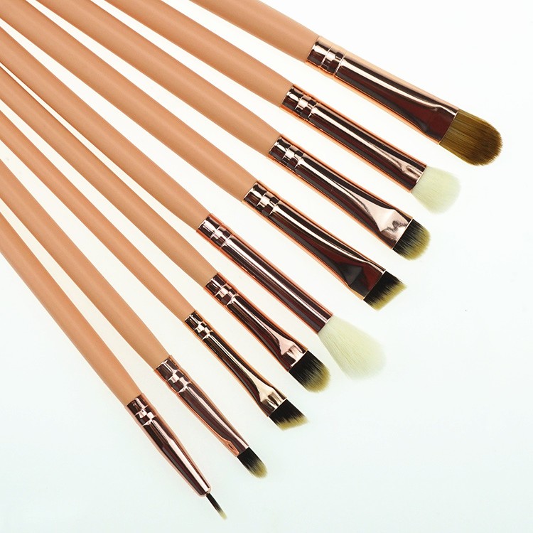 High quality synthetic hair rose gold makeup brushes set with PVC bag