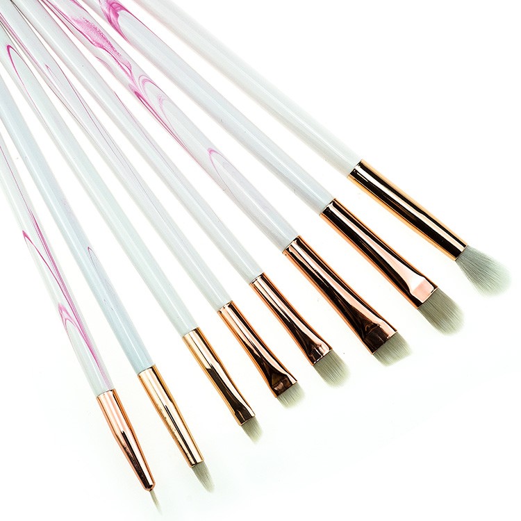 Best quality private label 12pcs marble cosmetics makeup brushes set