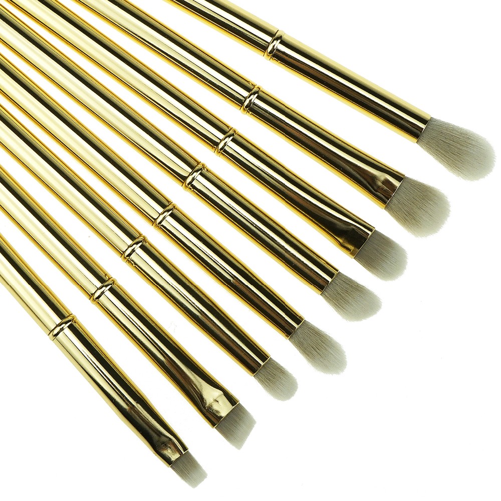 11Pcs Gold Makeup Brush Kit Metal Brush Kit In Beauty