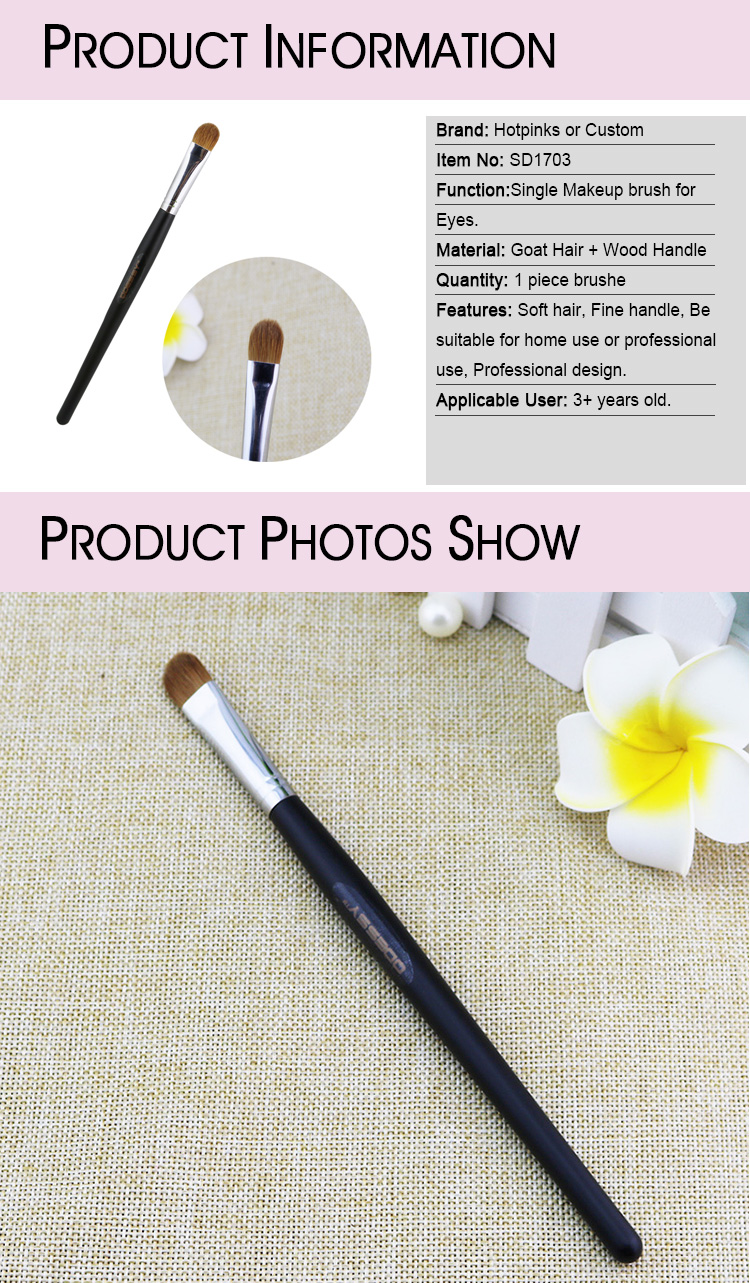 Big Single Natural Animal Hair Eye Shadow Makeup Brush Factory Custom High Quality