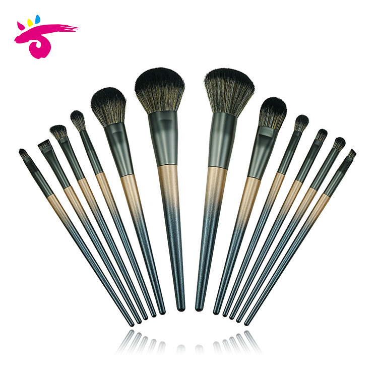 Luxury Looks 12pcs Elegance Vegan Professional Brush Set Makeup Glitter Cosmetic Brushes