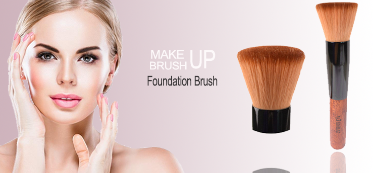 Best Private Label Wooden Synthetic Hair Flat Foundation Makeup Brush