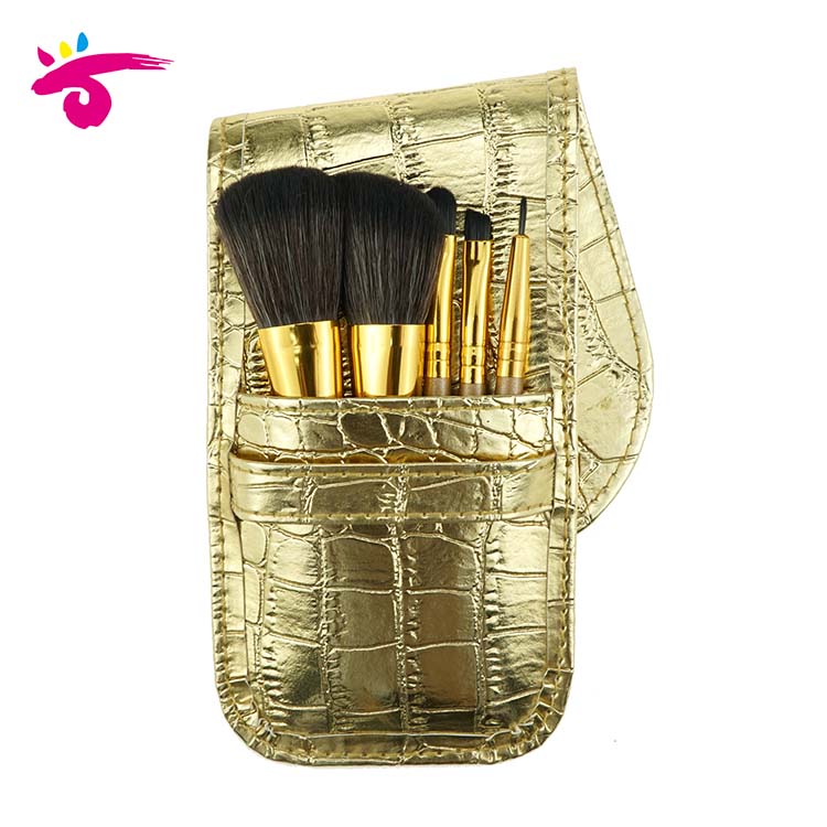 5PCS Mini Portable Makeup Brush set with Cute case Synthetic hair brushes makeup