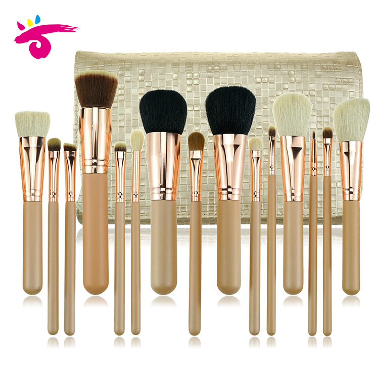 Factory Supply Rose golden Makeup brush with Beigo Case For Maquiagem with Custom Logo