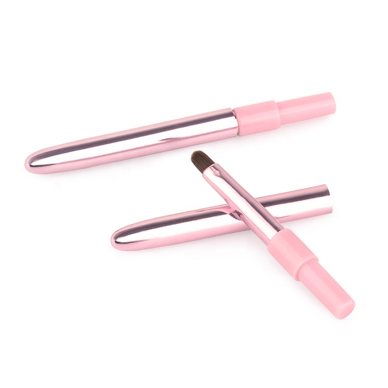 Kids Cute Mini Foldable Doll Nylon Lip Brush For Makeup