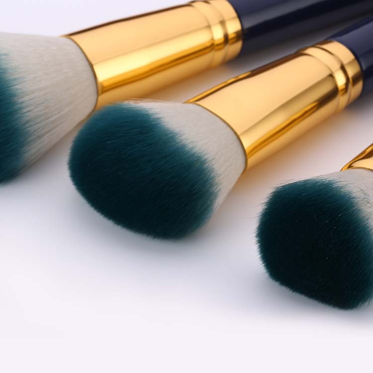 Professional 9 Pcs Cosmetic Golden Free Sample Custom Logo Makeup Brushes Set