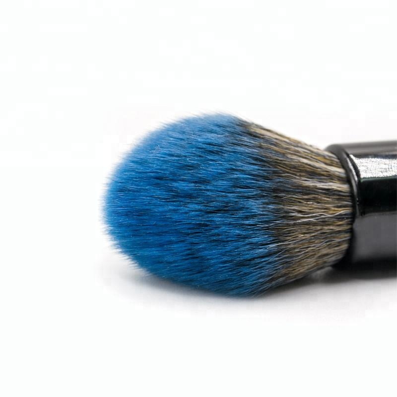 China Supplier Vegan Duo Fiber Makeup Brush Wooden Powder Brush