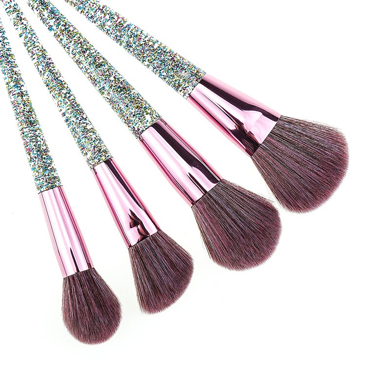 2019 best new design OEM glitter powder brush cosmetics makeup brushes set