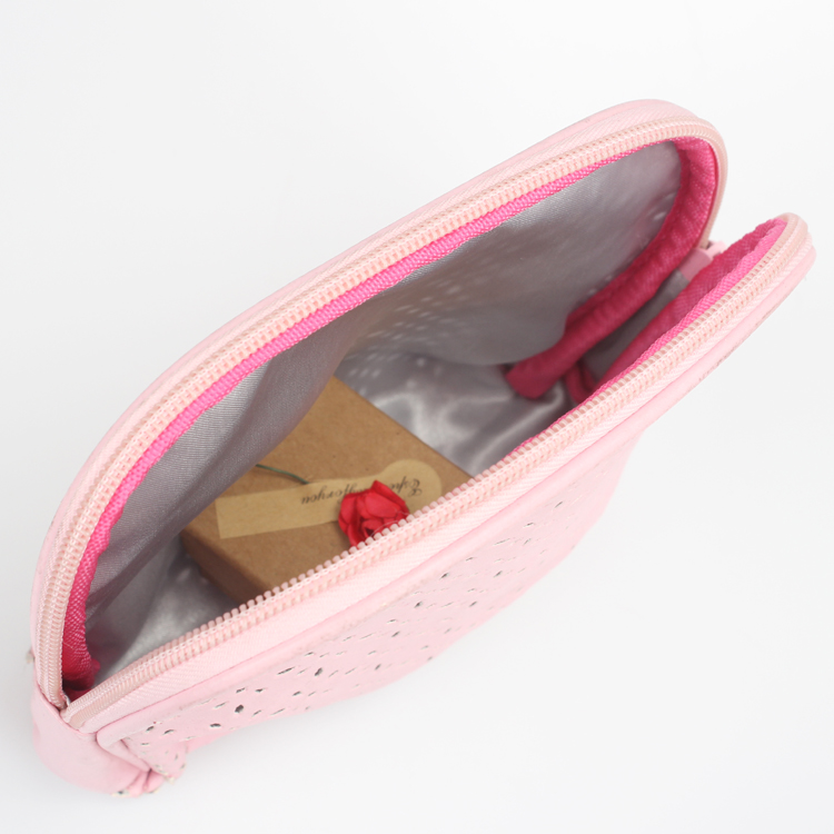 PU Leather Skeleton Cosmetic Pouch for Women Ladies Make Up Cosmetic Bag